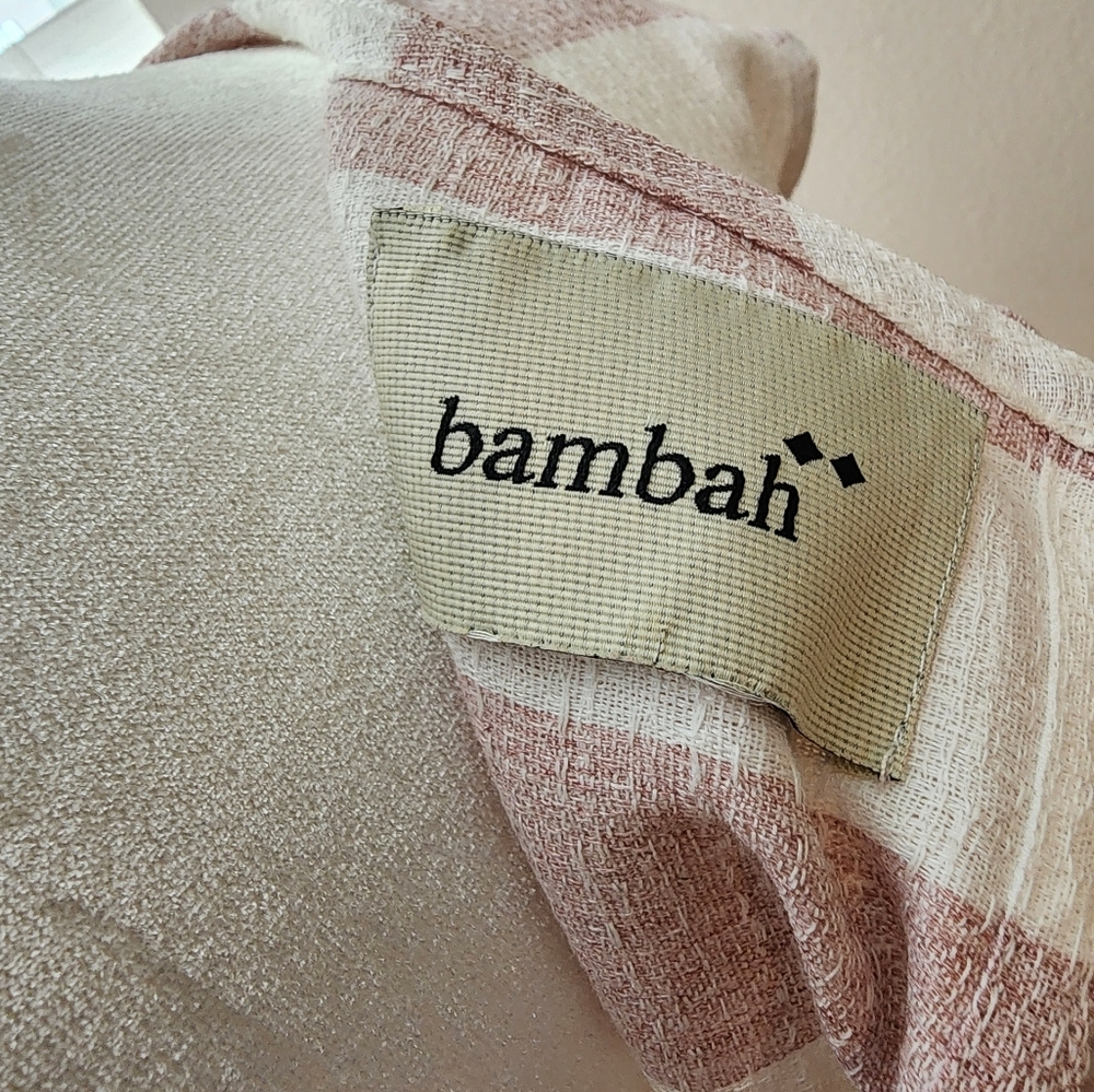 BAMBAH Striped Pink Kaftan Boutique line Maternity Dress One Size Fits Most - Picture 5 of 6